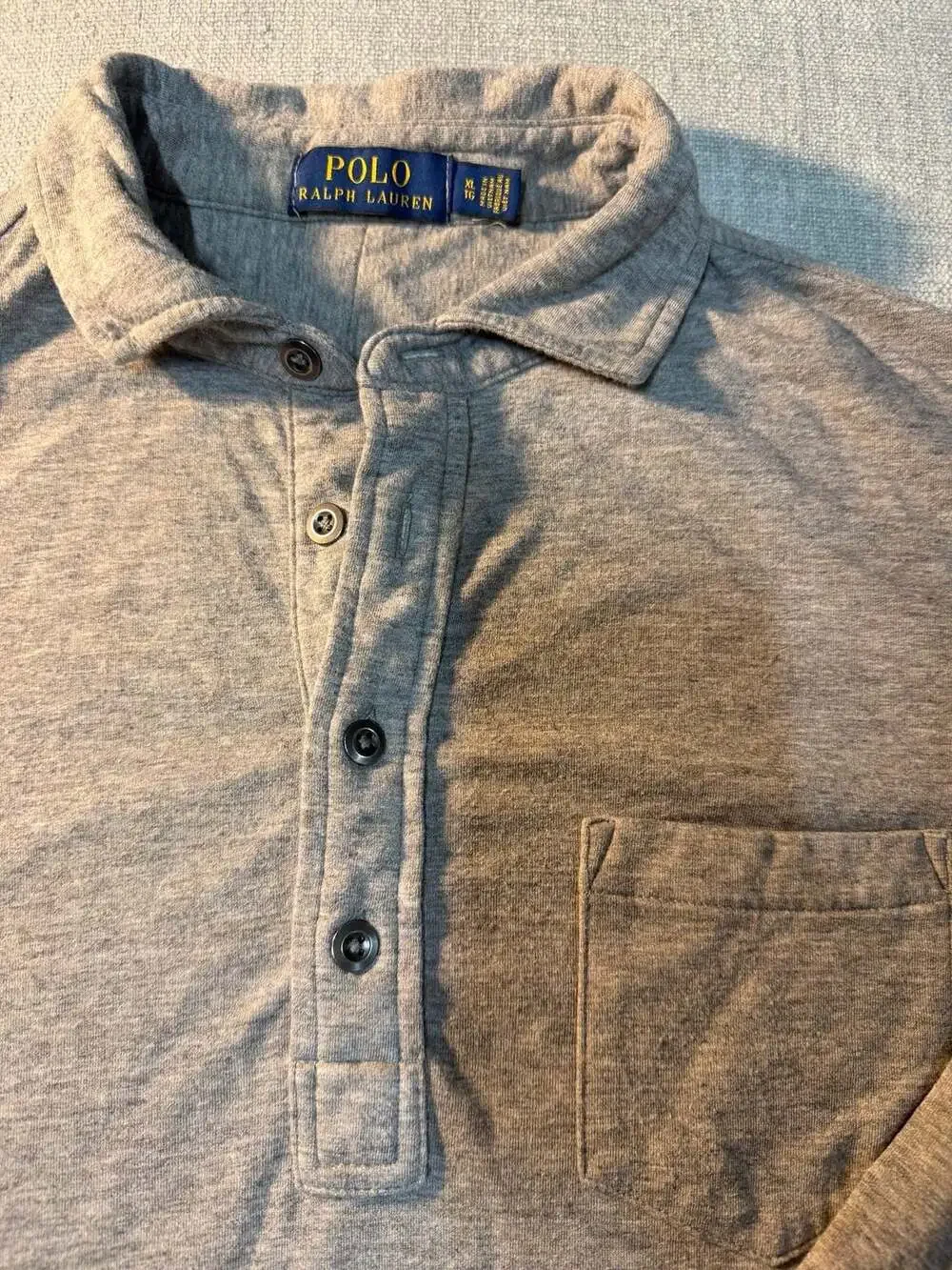 Polo Ralph Lauren Long Sleeve Henley Shirt Gray Size XL